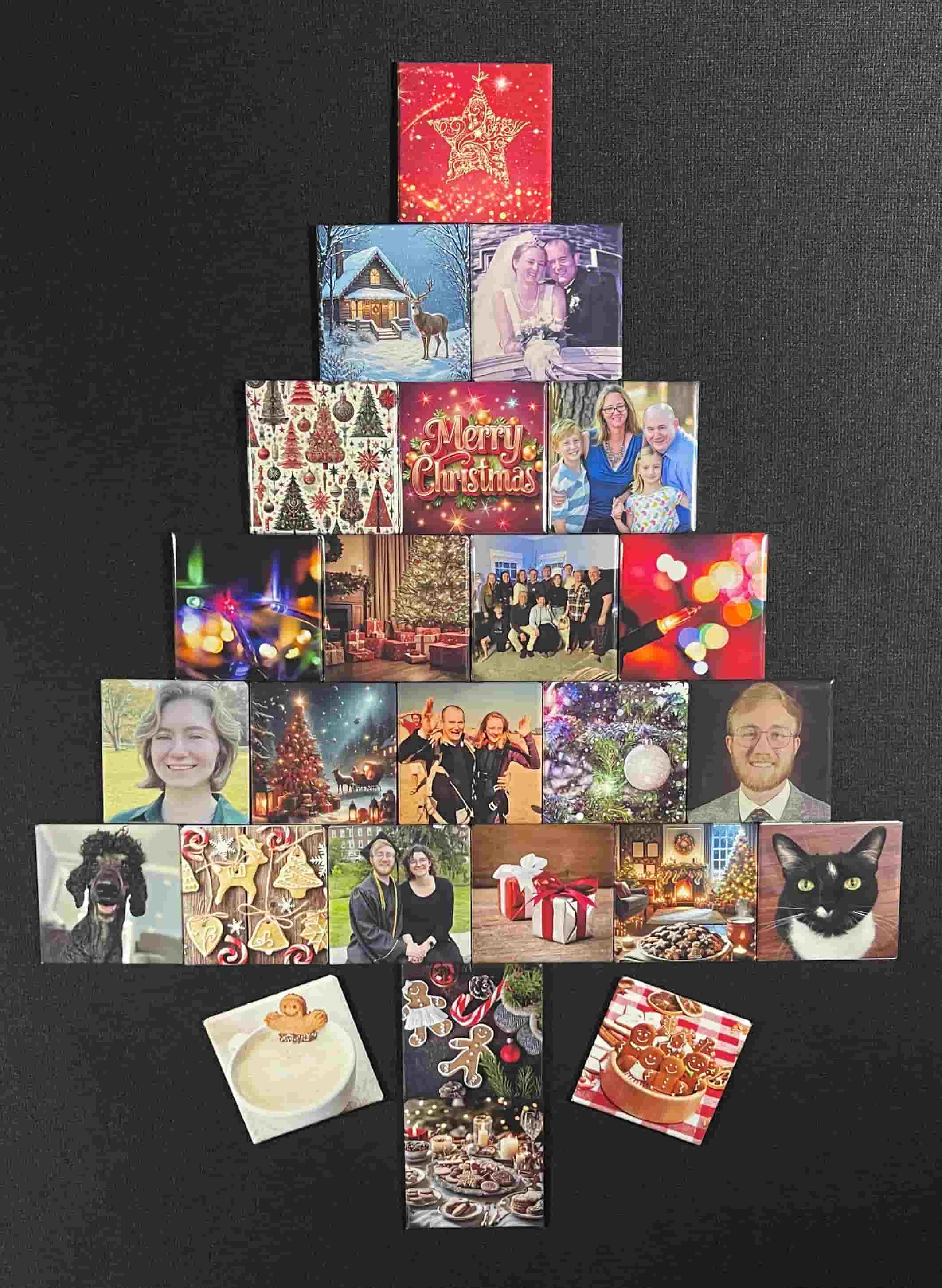 26-Piece Christmas Tree Magnet Set (9 Custom + 17 Curated Holiday Designs)