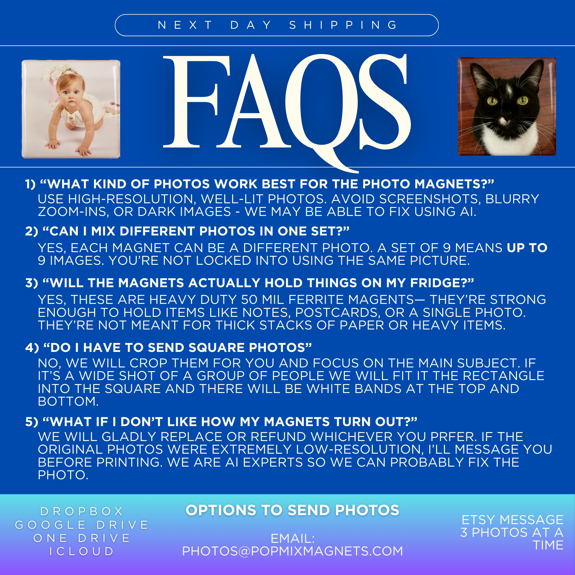 Custom Wedding Photo Magnets — Set of 9 💍✨