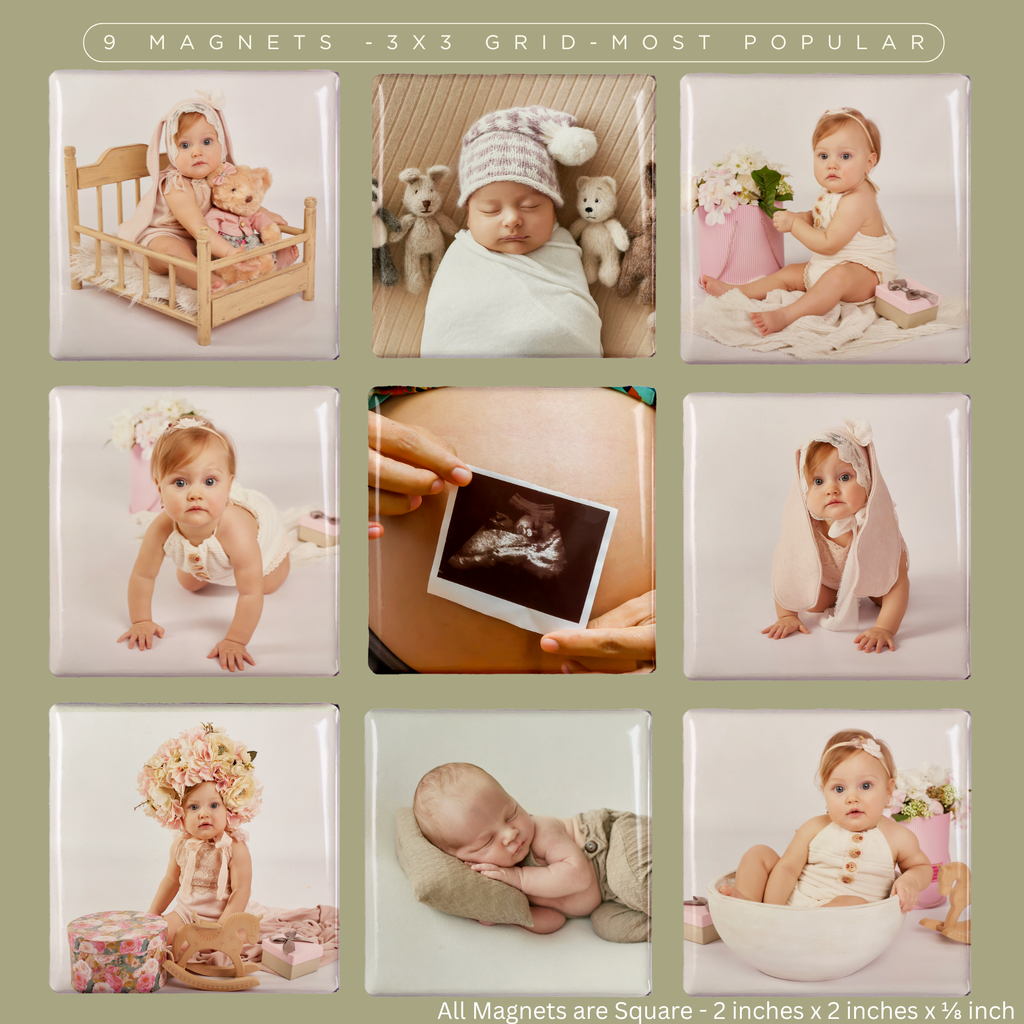 Baby Portrait Magnet Subscription (1 set of 9 each month | Month to Month Subscription)