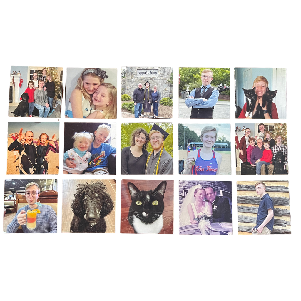 Custom Photo Flat Magnets 2X2 Inch Square (Set of 15)