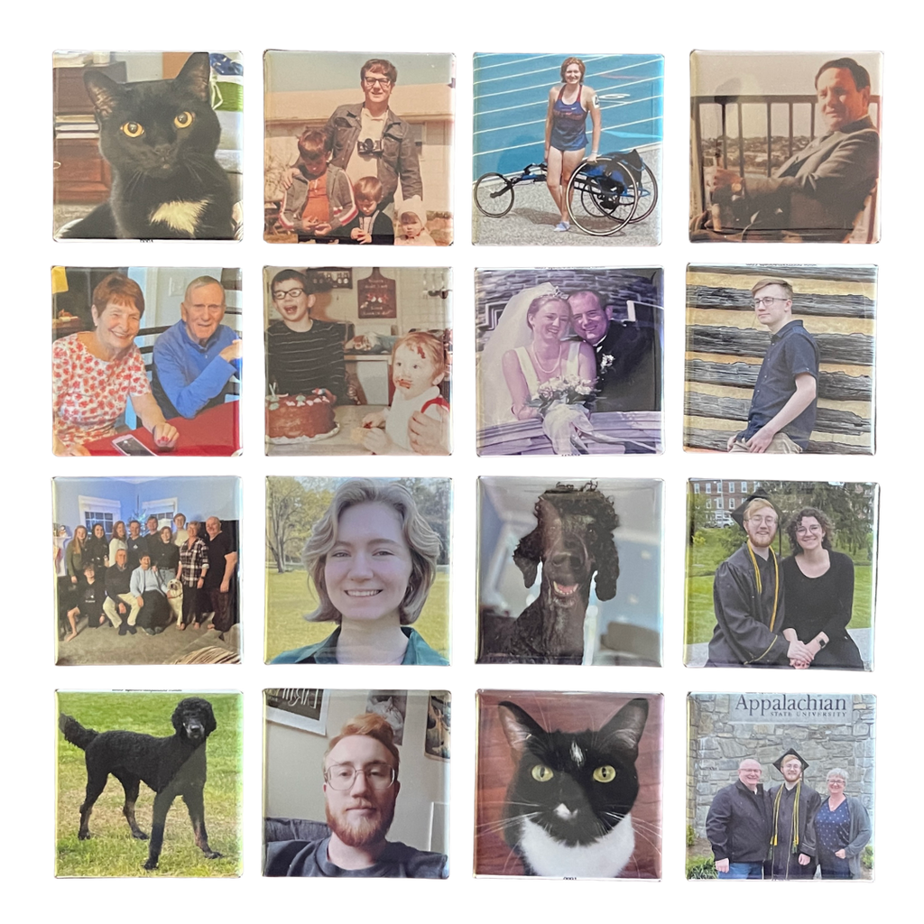 Custom Photo Button Magnets 2X2 Inch Square (Set of 16)