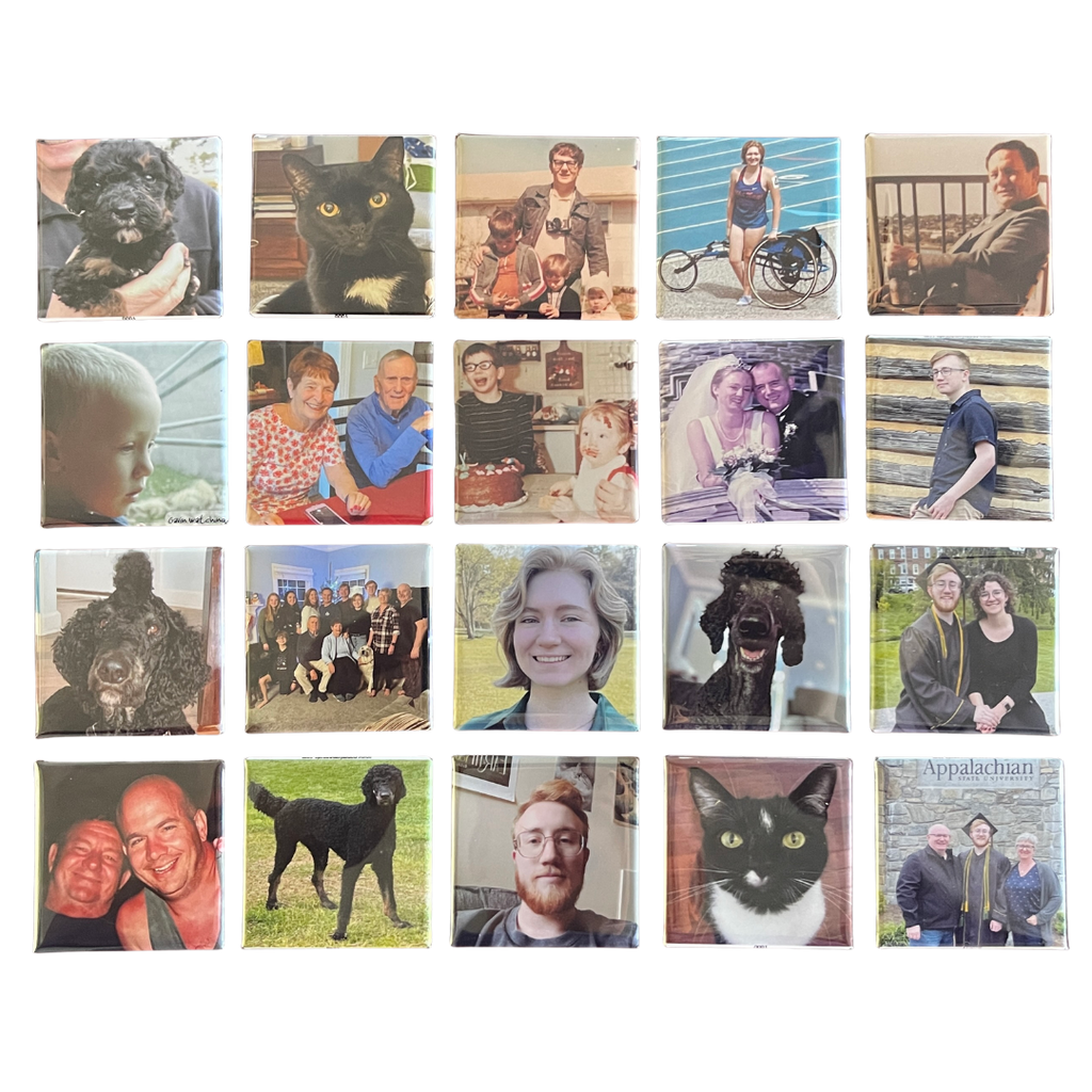 Custom Photo Button Magnets 2X2 Inch Square (Set of  20)