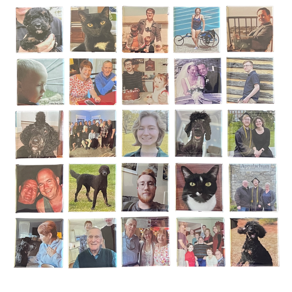 Custom Photo Button Magnets 2X2 Inch Square (Set of 25)